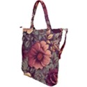 Flowers Pattern Texture Design Nature Art Colorful Surface Vintage Shoulder Tote Bag View2