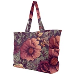 Flowers Pattern Texture Design Nature Art Colorful Surface Vintage Simple Shoulder Bag