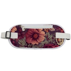 Flowers Pattern Texture Design Nature Art Colorful Surface Vintage Rounded Waist Pouch