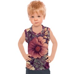 Flowers Pattern Texture Design Nature Art Colorful Surface Vintage Kids  Sport Tank Top