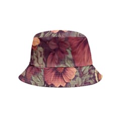 Flowers Pattern Texture Design Nature Art Colorful Surface Vintage Bucket Hat (kids) by Maspions