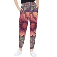 Flowers Pattern Texture Design Nature Art Colorful Surface Vintage Women s Tapered Pants by Maspions