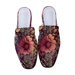 Flowers Pattern Texture Design Nature Art Colorful Surface Vintage Women s Classic Backless Heels