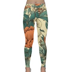 Flowers Pattern Texture Art Colorful Nature Painting Surface Vintage Classic Yoga Leggings