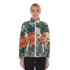 Flowers Pattern Texture Art Colorful Nature Painting Surface Vintage Women s Bomber Jacket