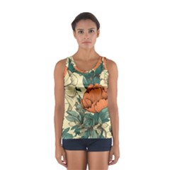 Flowers Pattern Texture Art Colorful Nature Painting Surface Vintage Sport Tank Top 