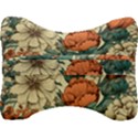 Flowers Pattern Texture Art Colorful Nature Painting Surface Vintage Velour Seat Head Rest Cushion View2