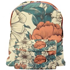 Flowers Pattern Texture Art Colorful Nature Painting Surface Vintage Giant Full Print Backpack