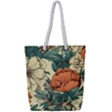 Flowers Pattern Texture Art Colorful Nature Painting Surface Vintage Full Print Rope Handle Tote (Small) View1