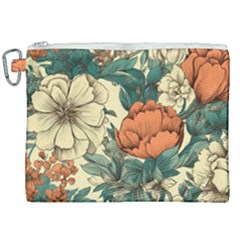 Flowers Pattern Texture Art Colorful Nature Painting Surface Vintage Canvas Cosmetic Bag (xxl)