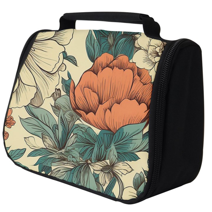 Flowers Pattern Texture Art Colorful Nature Painting Surface Vintage Full Print Travel Pouch (Big)