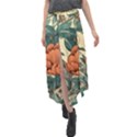 Flowers Pattern Texture Art Colorful Nature Painting Surface Vintage Velour Split Maxi Skirt View1