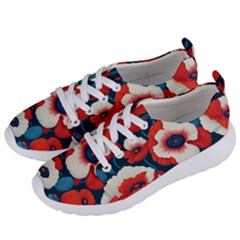 Red Poppies Flowers Art Nature Pattern Women s Lightweight Sports Shoes