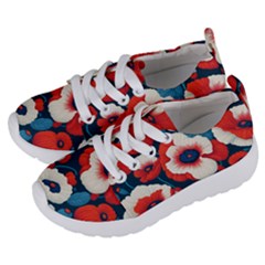 Red Poppies Flowers Art Nature Pattern Kids  Lightweight Sports Shoes