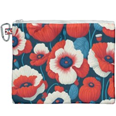 Red Poppies Flowers Art Nature Pattern Canvas Cosmetic Bag (xxxl)