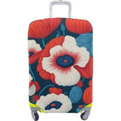 Red Poppies Flowers Art Nature Pattern Luggage Cover (large) by Maspions