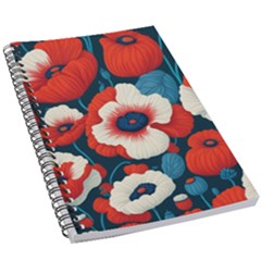 Red Poppies Flowers Art Nature Pattern 5 5  X 8 5  Notebook