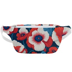 Red Poppies Flowers Art Nature Pattern Waist Bag 