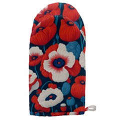 Red Poppies Flowers Art Nature Pattern Microwave Oven Glove