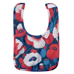 Red Poppies Flowers Art Nature Pattern Baby Bib