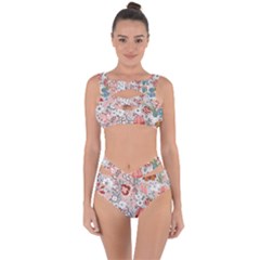 Vintage Floral Flower Art Nature Blooming Blossom Botanical Botany Pattern Bandaged Up Bikini Set 