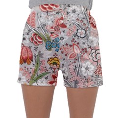 Vintage Floral Flower Art Nature Blooming Blossom Botanical Botany Pattern Sleepwear Shorts