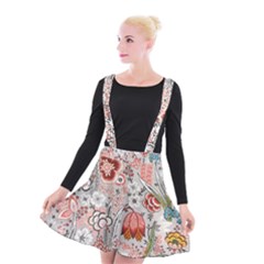 Vintage Floral Flower Art Nature Blooming Blossom Botanical Botany Pattern Suspender Skater Skirt