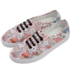 Vintage Floral Flower Art Nature Blooming Blossom Botanical Botany Pattern Women s Classic Low Top Sneakers