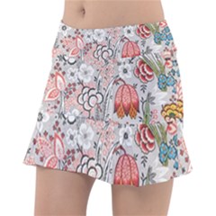 Vintage Floral Flower Art Nature Blooming Blossom Botanical Botany Pattern Classic Tennis Skirt