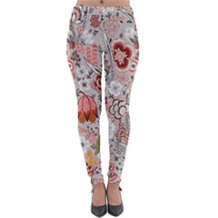 Vintage Floral Flower Art Nature Blooming Blossom Botanical Botany Pattern Lightweight Velour Leggings