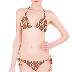 Vintage Pattern Fabric Floral Flowers European Nature Classic Bikini Set