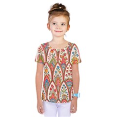 Vintage Pattern Fabric Floral Flowers European Nature Kids  One Piece T-shirt