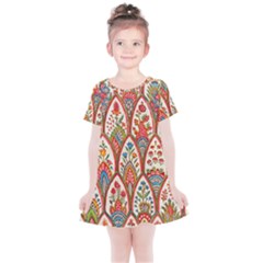 Vintage Pattern Fabric Floral Flowers European Nature Kids  Simple Cotton Dress by Maspions