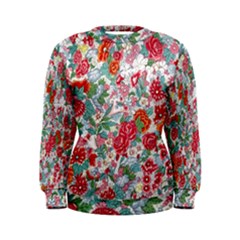 Flower Bloom Blossom Botanical Color Colorful Colour Element Digital Floral Floral Pattern Women s Sweatshirt