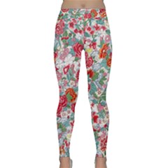 Flower Bloom Blossom Botanical Color Colorful Colour Element Digital Floral Floral Pattern Classic Yoga Leggings by Maspions