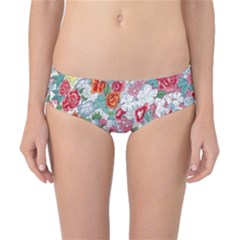 Flower Bloom Blossom Botanical Color Colorful Colour Element Digital Floral Floral Pattern Classic Bikini Bottoms