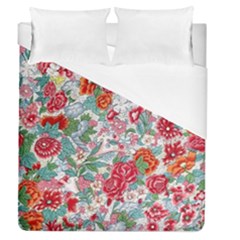 Flower Bloom Blossom Botanical Color Colorful Colour Element Digital Floral Floral Pattern Duvet Cover (queen Size)