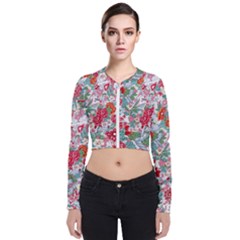 Flower Bloom Blossom Botanical Color Colorful Colour Element Digital Floral Floral Pattern Long Sleeve Zip Up Bomber Jacket