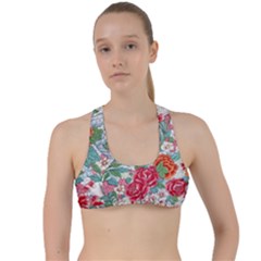 Flower Bloom Blossom Botanical Color Colorful Colour Element Digital Floral Floral Pattern Criss Cross Racerback Sports Bra