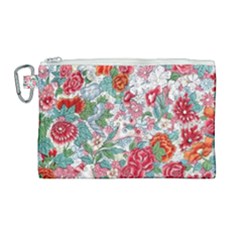 Flower Bloom Blossom Botanical Color Colorful Colour Element Digital Floral Floral Pattern Canvas Cosmetic Bag (large) by Maspions