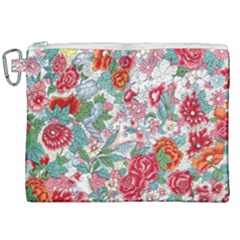 Flower Bloom Blossom Botanical Color Colorful Colour Element Digital Floral Floral Pattern Canvas Cosmetic Bag (xxl) by Maspions