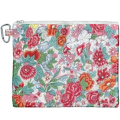 Flower Bloom Blossom Botanical Color Colorful Colour Element Digital Floral Floral Pattern Canvas Cosmetic Bag (xxxl) by Maspions