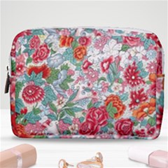 Flower Bloom Blossom Botanical Color Colorful Colour Element Digital Floral Floral Pattern Make Up Pouch (medium)