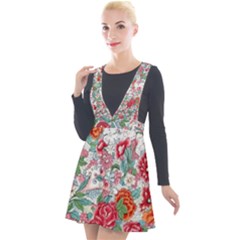 Flower Bloom Blossom Botanical Color Colorful Colour Element Digital Floral Floral Pattern Plunge Pinafore Velour Dress