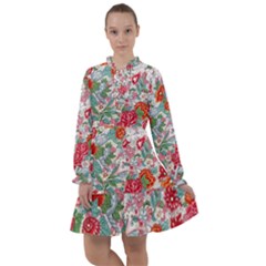 Flower Bloom Blossom Botanical Color Colorful Colour Element Digital Floral Floral Pattern All Frills Chiffon Dress