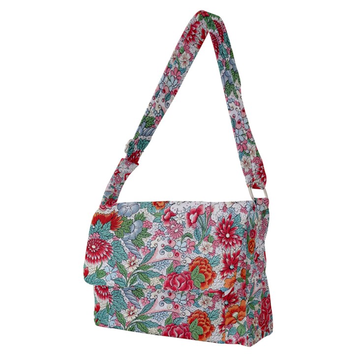 Flower Bloom Blossom Botanical Color Colorful Colour Element Digital Floral Floral Pattern Full Print Messenger Bag (M)