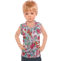 Flower Bloom Blossom Botanical Color Colorful Colour Element Digital Floral Floral Pattern Kids  Sport Tank Top