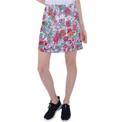 Flower Bloom Blossom Botanical Color Colorful Colour Element Digital Floral Floral Pattern Tennis Skirt by Maspions