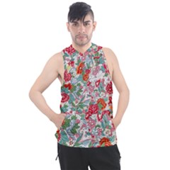 Flower Bloom Blossom Botanical Color Colorful Colour Element Digital Floral Floral Pattern Men s Sleeveless Hoodie