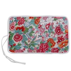 Flower Bloom Blossom Botanical Color Colorful Colour Element Digital Floral Floral Pattern Pen Storage Case (l)